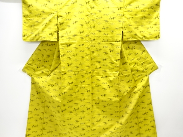 アンティーク　本場琉球絣　手織り紬単衣着物(材料)